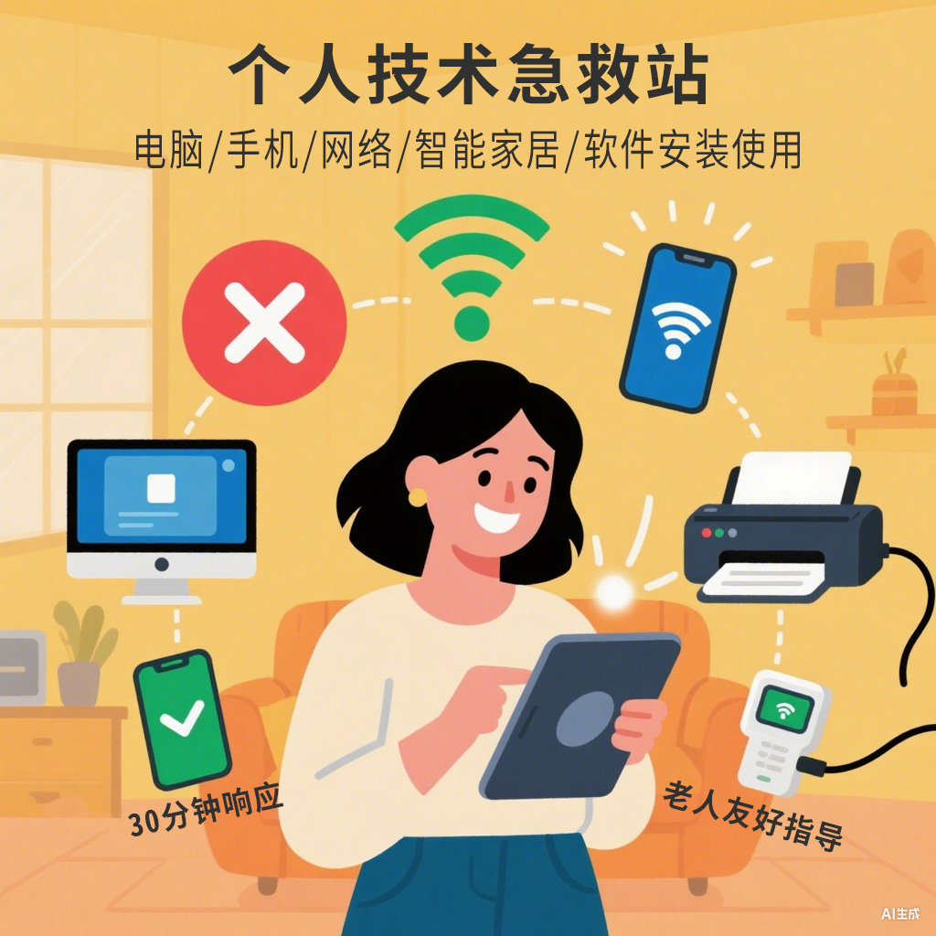 个人技术急救站：电脑/手机/网络/智能家居/软件安装使用